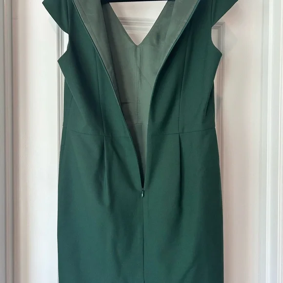Brooks Brothers Tailored V-Neck Sheath Dress Cap Sleeve Wool Blend Green  Size 12
